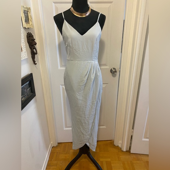 ๐ Ice Blue Drape Maxi Dress - Picture 2 of 6
